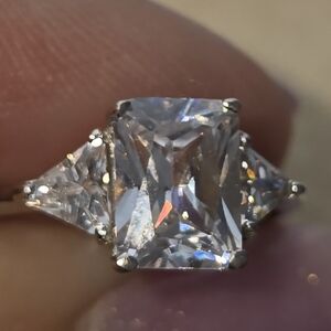 Diamonique And Silver Ring